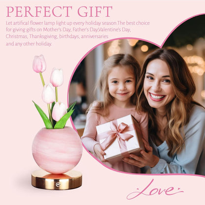 Tuloria Tulip Night Lamp – Rechargeable Touch-Control Ambient Flower Light for Cozy Bedrooms