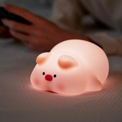 MochiGlow Silicone Night Lamp – Cute Rechargeable Ambient Light for Cozy Bedrooms & Desk Setups