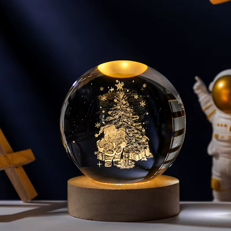 Astralume Crystal Globe – 3D Solar System Night Light for Cozy Desk & Room Decor