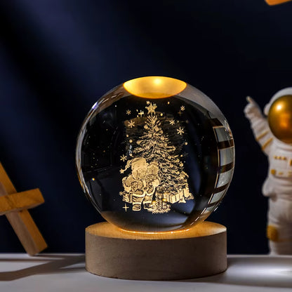 Astralume Crystal Globe – 3D Solar System Night Light for Cozy Desk & Room Decor