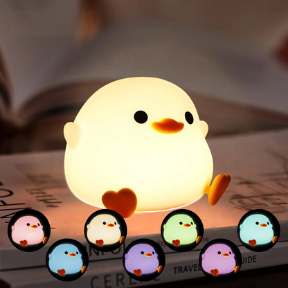 LumiDuck RGB Silicone Night Light – Rechargeable Touch-Control LED Bedside Lamp