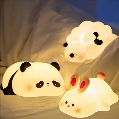 MochiGlow Silicone Night Lamp – Cute Rechargeable Ambient Light for Cozy Bedrooms & Desk Setups