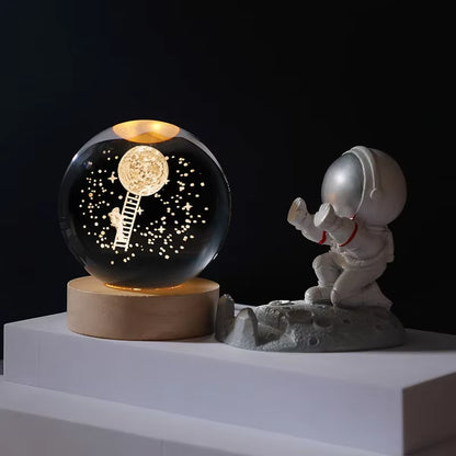 Astralume Crystal Globe – 3D Solar System Night Light for Cozy Desk & Room Decor