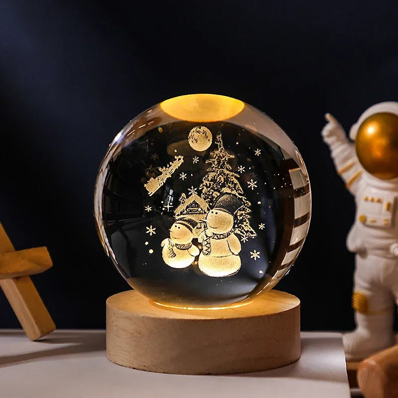 Astralume Crystal Globe – 3D Solar System Night Light for Cozy Desk & Room Decor