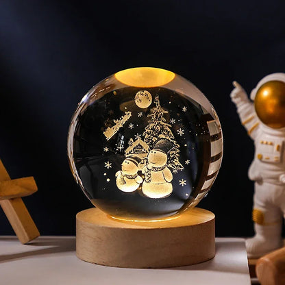 Astralume Crystal Globe – 3D Solar System Night Light for Cozy Desk & Room Decor