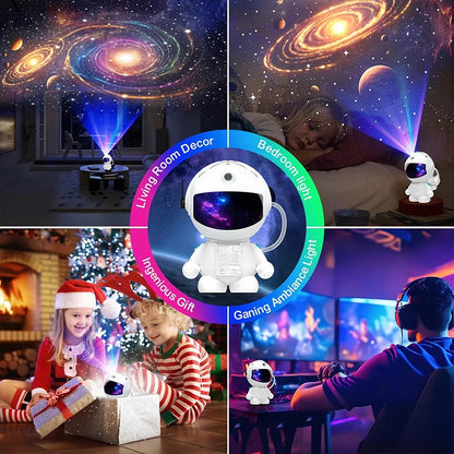 Astronaut Galaxy Projector with 12 Image Discs – LED Planetarium Night Light for Bedroom, Star Projector Ceiling Light, Space-Themed Mood Lamp, Nebula Galaxy Room Decor for Kids, Teens & Adults Home Decoration