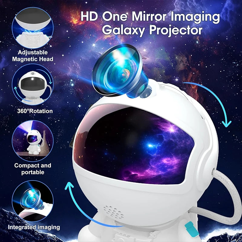 Astronaut Galaxy Projector with 12 Image Discs – LED Planetarium Night Light for Bedroom, Star Projector Ceiling Light, Space-Themed Mood Lamp, Nebula Galaxy Room Decor for Kids, Teens & Adults Home Decoration