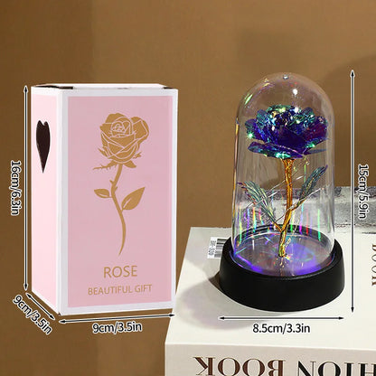 Everaura Eternal Rose Lamp – LED Glass Dome Ambient Flower Light for Cozy Room Decor