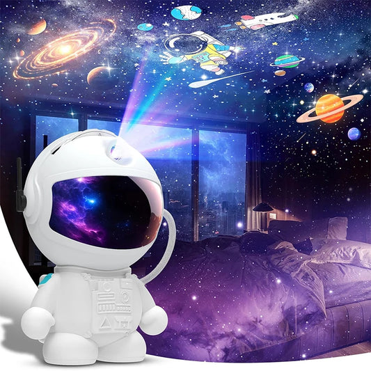 Astronaut Galaxy Projector with 12 Image Discs – LED Planetarium Night Light for Bedroom, Star Projector Ceiling Light, Space-Themed Mood Lamp, Nebula Galaxy Room Decor for Kids, Teens & Adults Home Decoration
