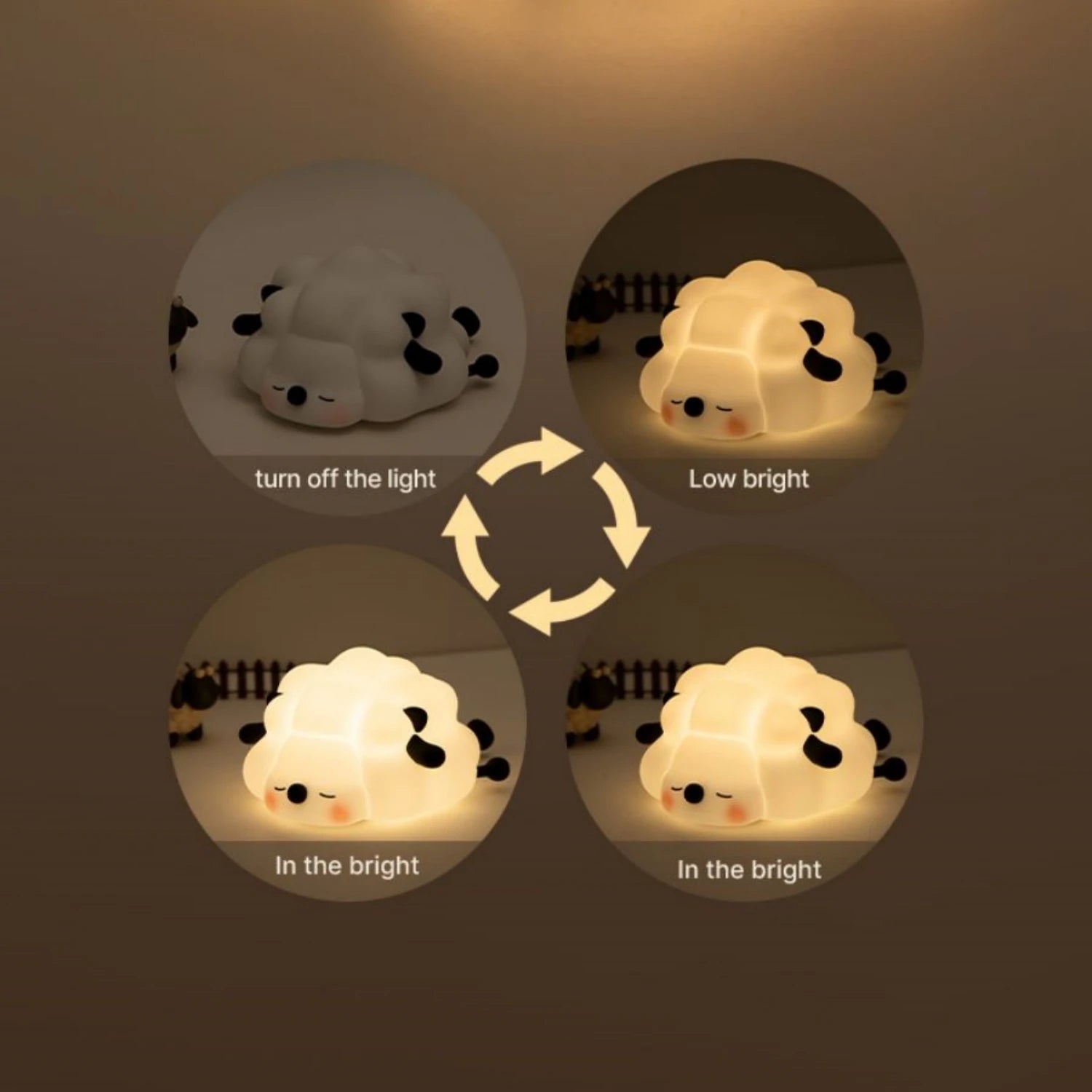 MochiGlow Silicone Night Lamp – Cute Rechargeable Ambient Light for Cozy Bedrooms & Desk Setups