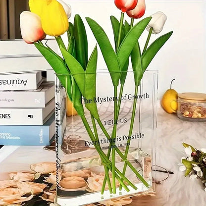 Novelle Book Vase – Minimal Acrylic Flower Vase for Aesthetic Room & Desk Decor