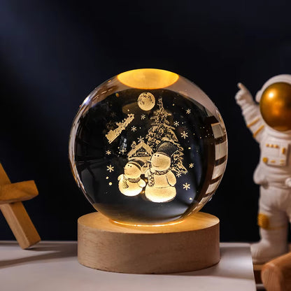 Astralume Crystal Globe – 3D Solar System Night Light for Cozy Desk & Room Decor