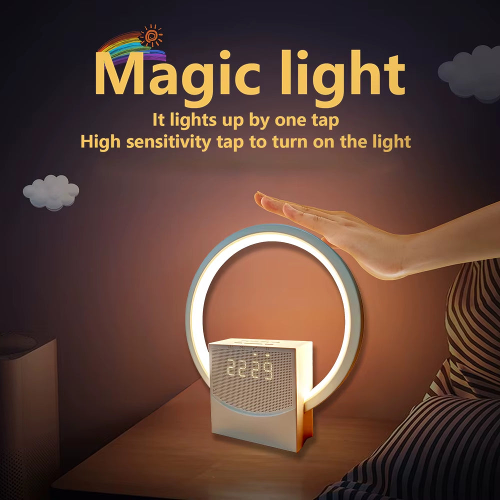 Sunrise Simulation Alarm Clock with Bluetooth Speaker & White Noise Machine – LED Wake Up Light, Smart Bedside Night Lamp, Digital Alarm Clock for Bedroom, Sleep Aid, Home Office Desk Decor with Ambient Lighting